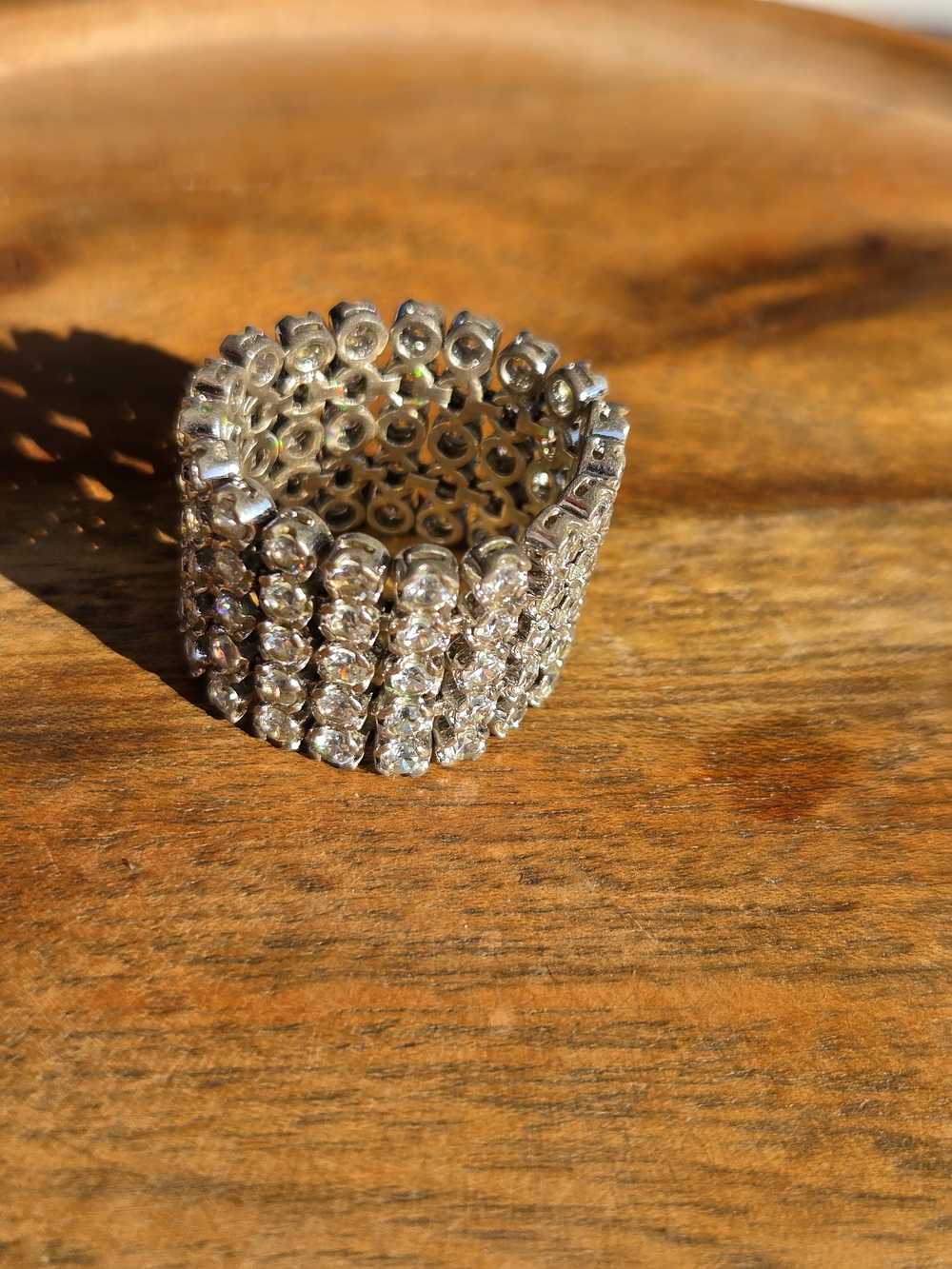 Sterling Silver Cz Mesh Eternity Ring - 925